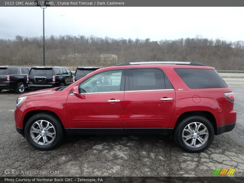 Crystal Red Tintcoat / Dark Cashmere 2013 GMC Acadia SLT AWD