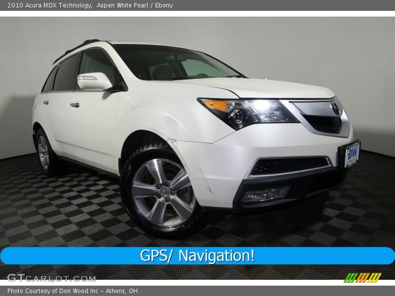 Aspen White Pearl / Ebony 2010 Acura MDX Technology