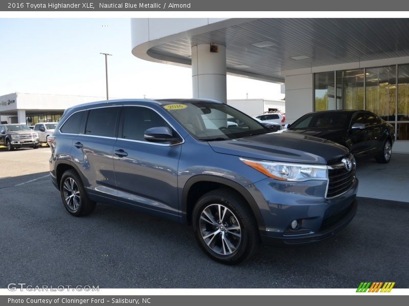 Nautical Blue Metallic / Almond 2016 Toyota Highlander XLE