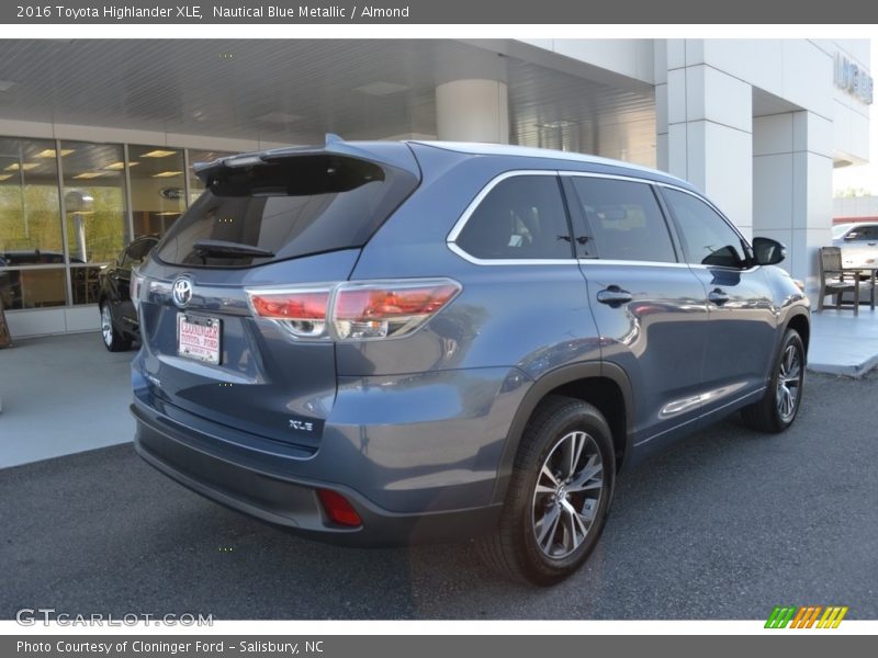 Nautical Blue Metallic / Almond 2016 Toyota Highlander XLE
