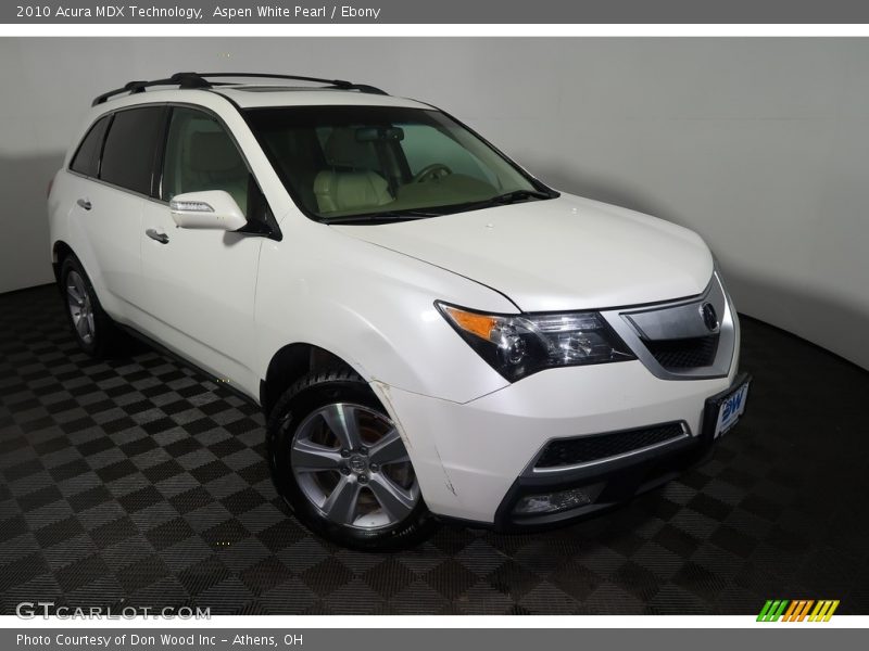 Aspen White Pearl / Ebony 2010 Acura MDX Technology