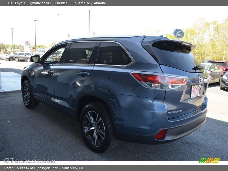 Nautical Blue Metallic / Almond 2016 Toyota Highlander XLE