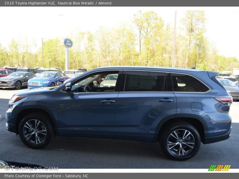 Nautical Blue Metallic / Almond 2016 Toyota Highlander XLE