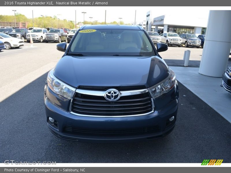 Nautical Blue Metallic / Almond 2016 Toyota Highlander XLE