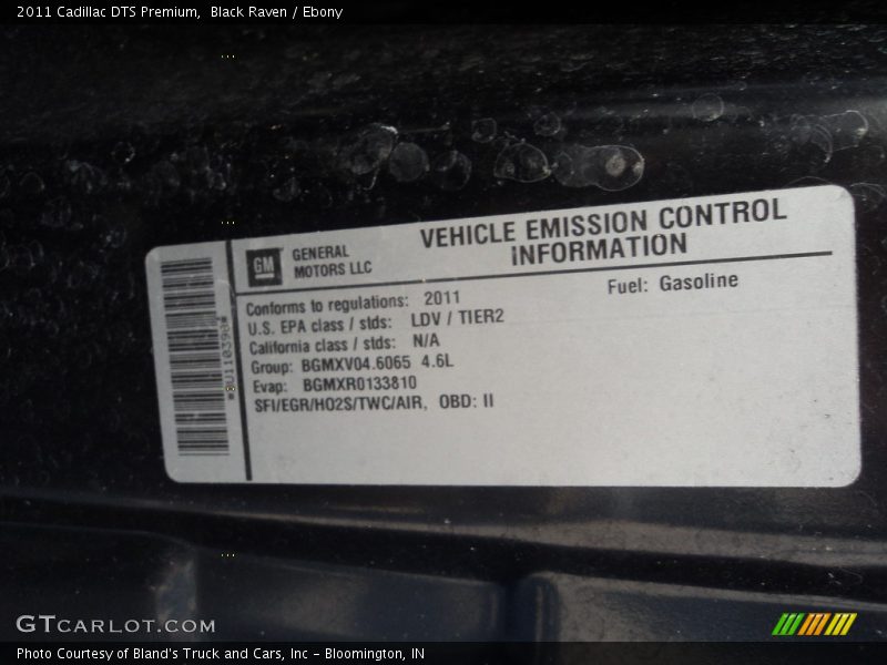 Black Raven / Ebony 2011 Cadillac DTS Premium