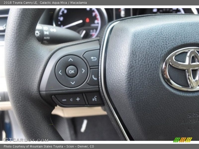 Galactic Aqua Mica / Macadamia 2018 Toyota Camry LE