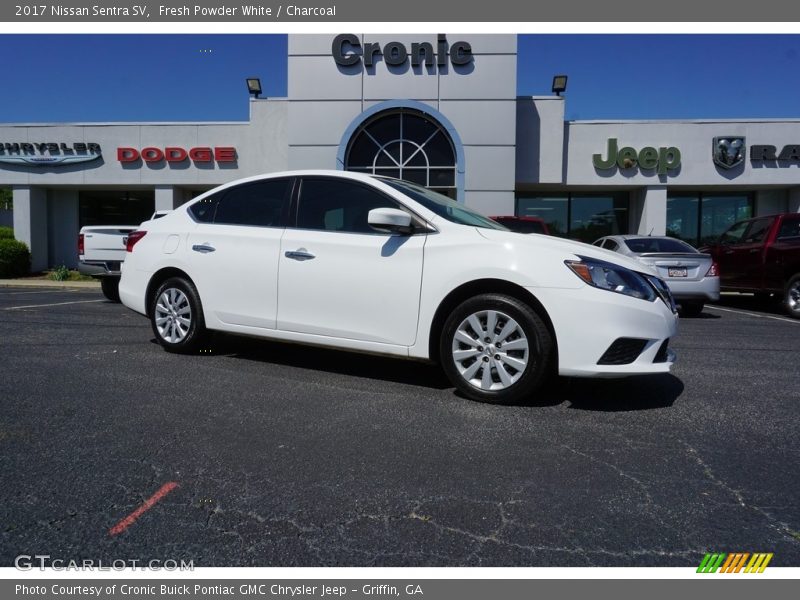 Fresh Powder White / Charcoal 2017 Nissan Sentra SV