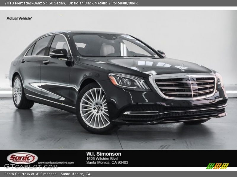 Obsidian Black Metallic / Porcelain/Black 2018 Mercedes-Benz S 560 Sedan