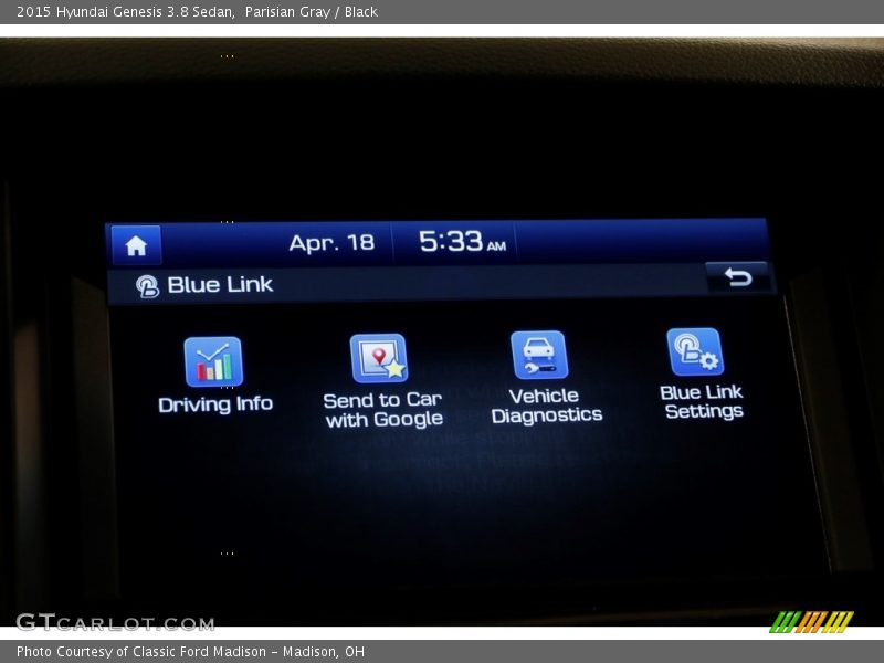 Parisian Gray / Black 2015 Hyundai Genesis 3.8 Sedan