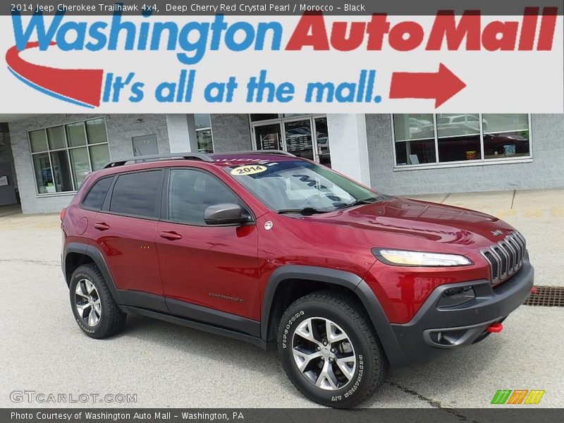 Deep Cherry Red Crystal Pearl / Morocco - Black 2014 Jeep Cherokee Trailhawk 4x4