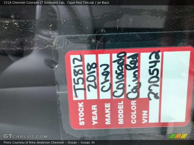 Cajun Red Tintcoat / Jet Black 2018 Chevrolet Colorado LT Extended Cab