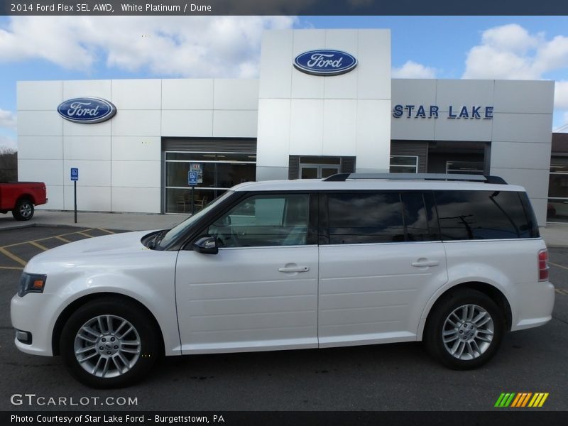 White Platinum / Dune 2014 Ford Flex SEL AWD