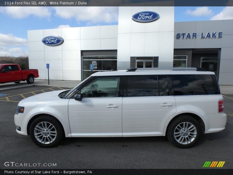White Platinum / Dune 2014 Ford Flex SEL AWD