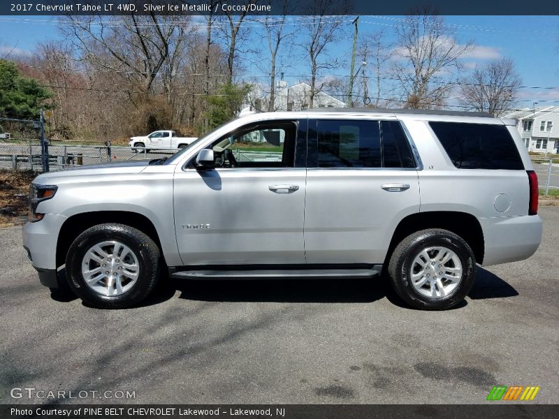 Silver Ice Metallic / Cocoa/Dune 2017 Chevrolet Tahoe LT 4WD