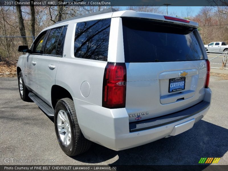 Silver Ice Metallic / Cocoa/Dune 2017 Chevrolet Tahoe LT 4WD