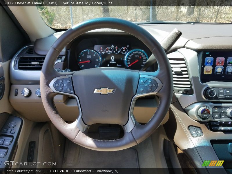Silver Ice Metallic / Cocoa/Dune 2017 Chevrolet Tahoe LT 4WD