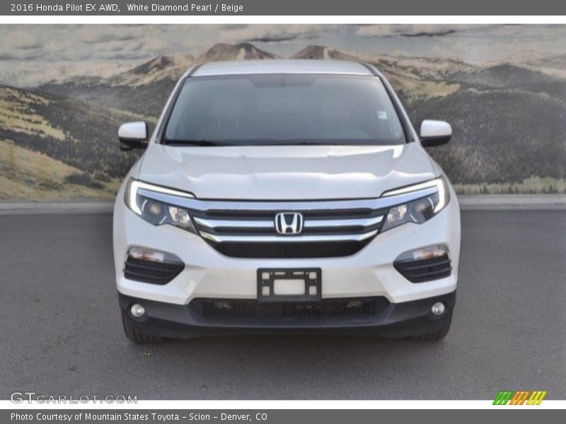 White Diamond Pearl / Beige 2016 Honda Pilot EX AWD