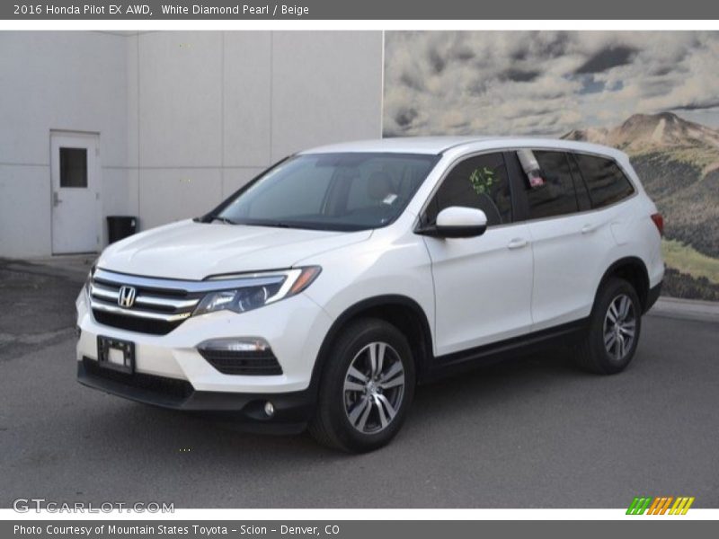 White Diamond Pearl / Beige 2016 Honda Pilot EX AWD