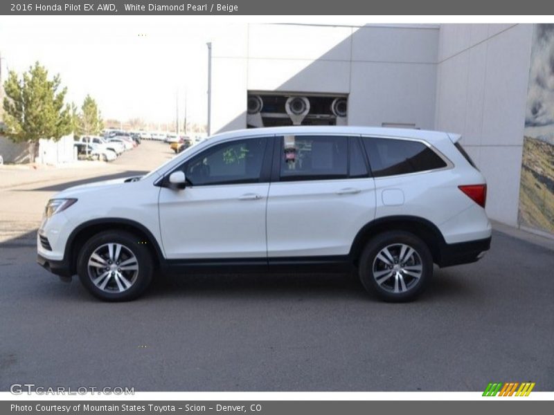 White Diamond Pearl / Beige 2016 Honda Pilot EX AWD
