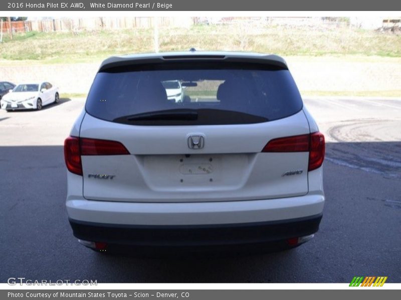 White Diamond Pearl / Beige 2016 Honda Pilot EX AWD