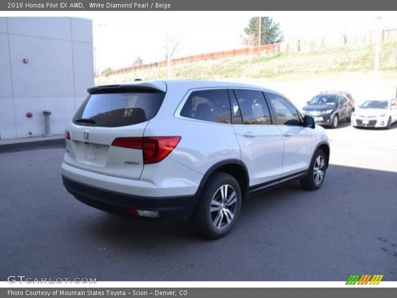 White Diamond Pearl / Beige 2016 Honda Pilot EX AWD