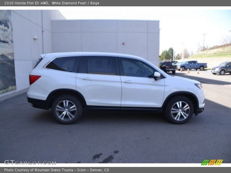 White Diamond Pearl / Beige 2016 Honda Pilot EX AWD