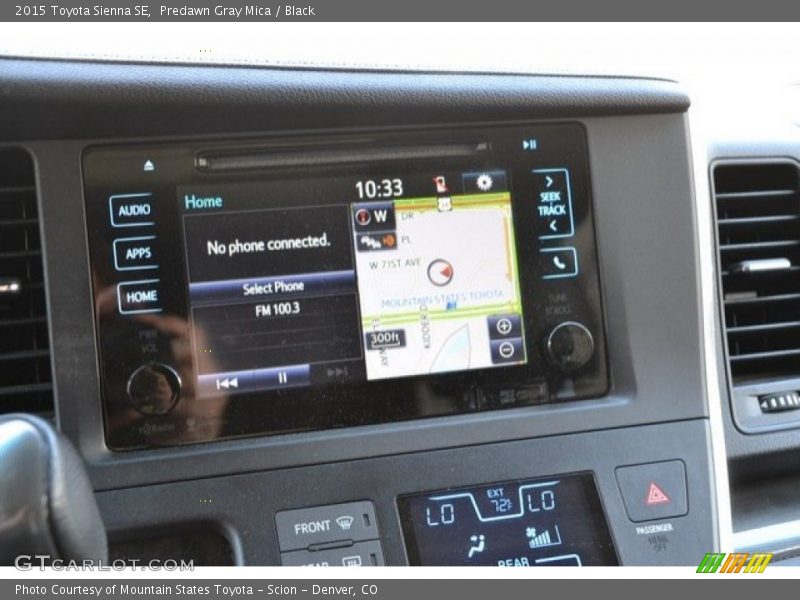 Predawn Gray Mica / Black 2015 Toyota Sienna SE