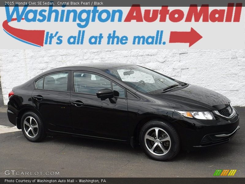 Crystal Black Pearl / Black 2015 Honda Civic SE Sedan