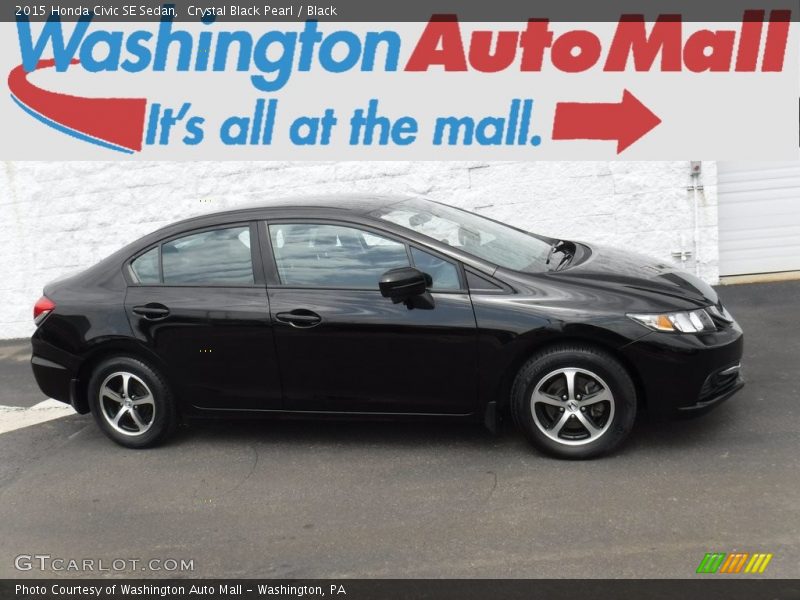 Crystal Black Pearl / Black 2015 Honda Civic SE Sedan