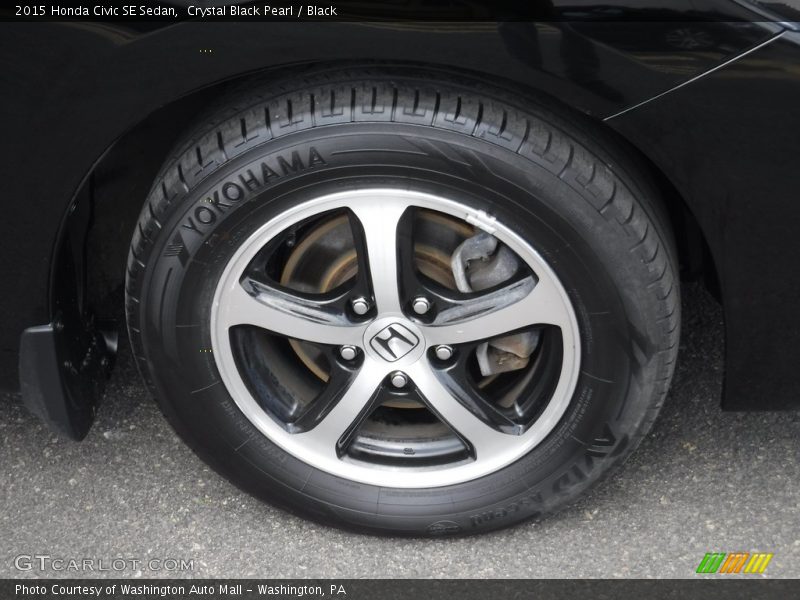 Crystal Black Pearl / Black 2015 Honda Civic SE Sedan