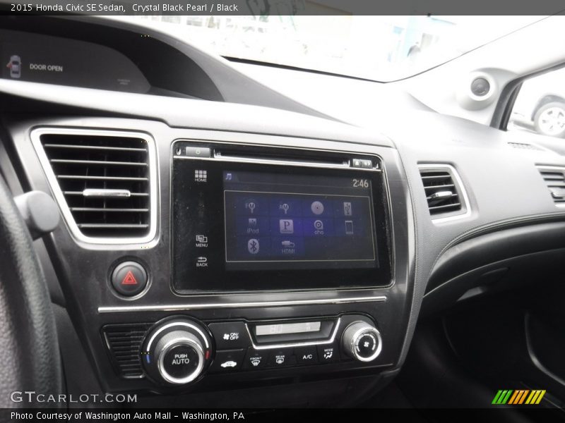 Crystal Black Pearl / Black 2015 Honda Civic SE Sedan