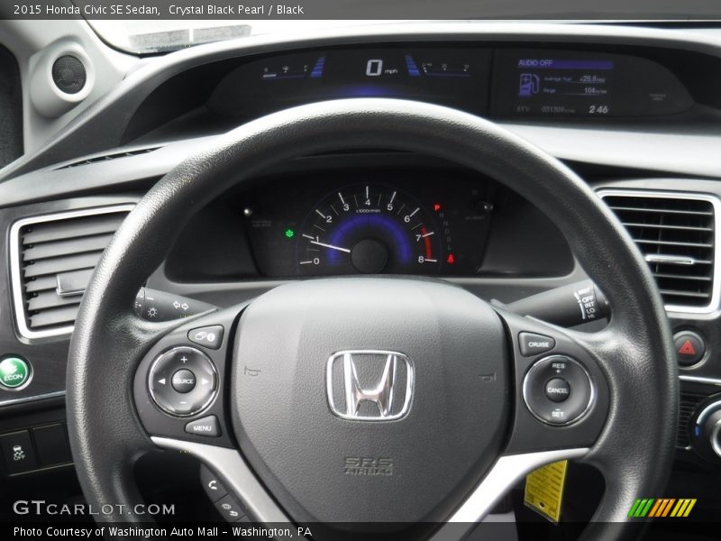 Crystal Black Pearl / Black 2015 Honda Civic SE Sedan