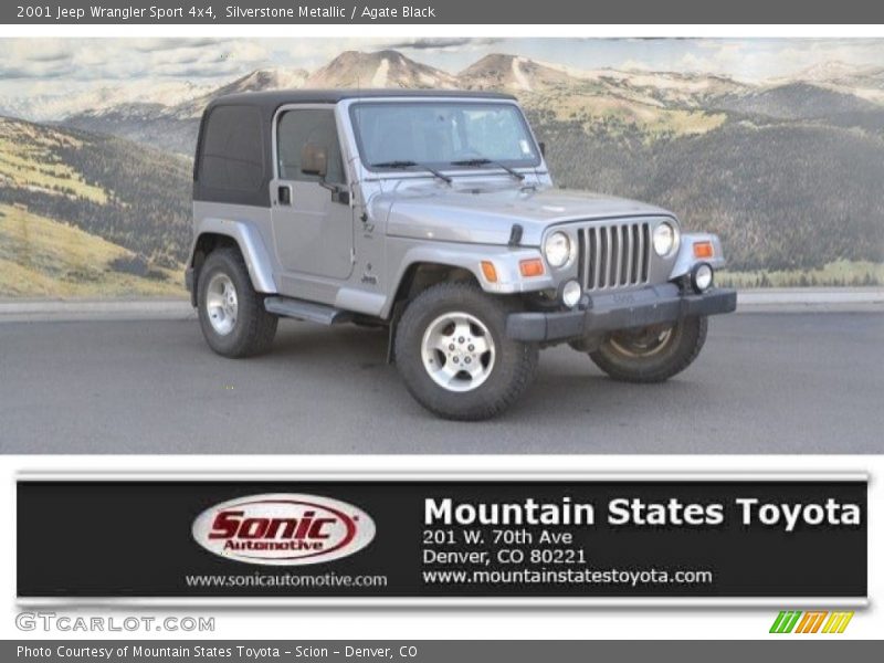 Silverstone Metallic / Agate Black 2001 Jeep Wrangler Sport 4x4