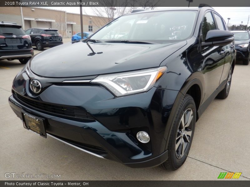 Galactic Aqua Mica / Black 2018 Toyota RAV4 XLE