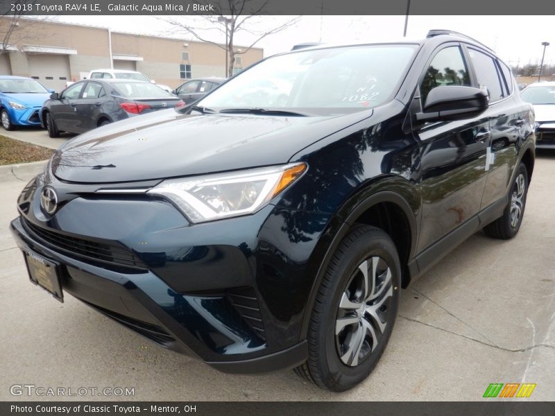 Galactic Aqua Mica / Black 2018 Toyota RAV4 LE