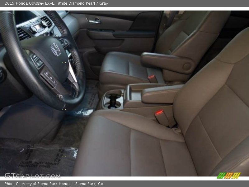 White Diamond Pearl / Gray 2015 Honda Odyssey EX-L
