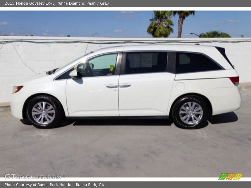 White Diamond Pearl / Gray 2015 Honda Odyssey EX-L