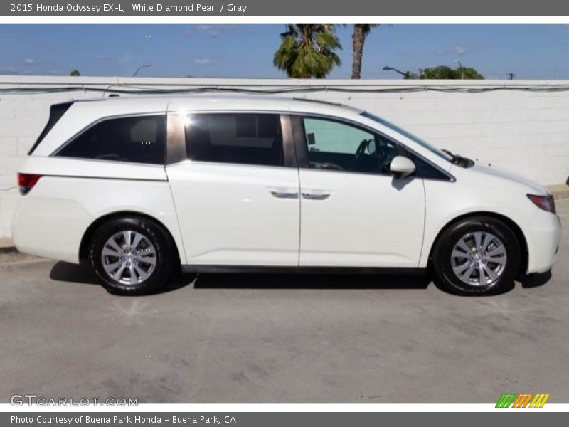 White Diamond Pearl / Gray 2015 Honda Odyssey EX-L