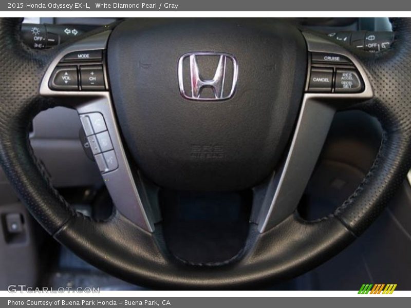 White Diamond Pearl / Gray 2015 Honda Odyssey EX-L