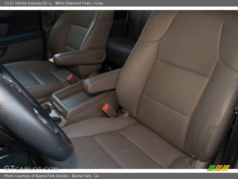 White Diamond Pearl / Gray 2015 Honda Odyssey EX-L