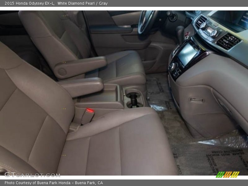 White Diamond Pearl / Gray 2015 Honda Odyssey EX-L