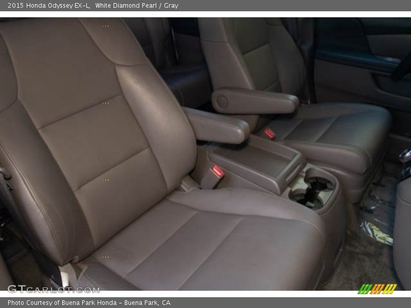 White Diamond Pearl / Gray 2015 Honda Odyssey EX-L