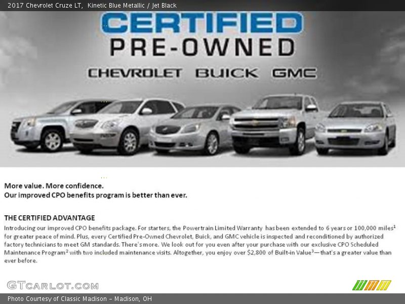 Kinetic Blue Metallic / Jet Black 2017 Chevrolet Cruze LT
