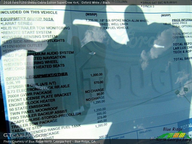 Oxford White / Black 2018 Ford F150 Shelby Cobra Edition SuperCrew 4x4