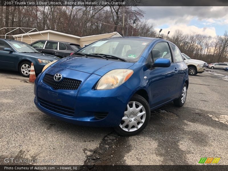 Blazing Blue Metallic / Dark Charcoal 2007 Toyota Yaris 3 Door Liftback