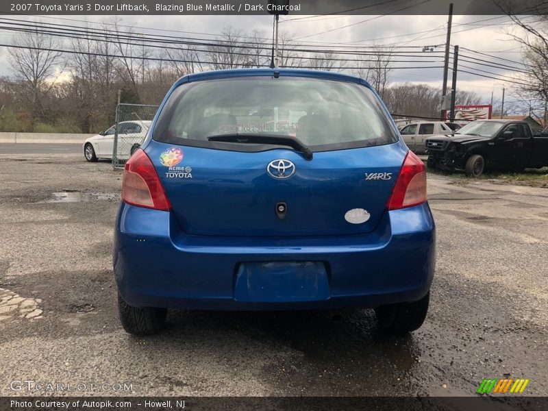 Blazing Blue Metallic / Dark Charcoal 2007 Toyota Yaris 3 Door Liftback