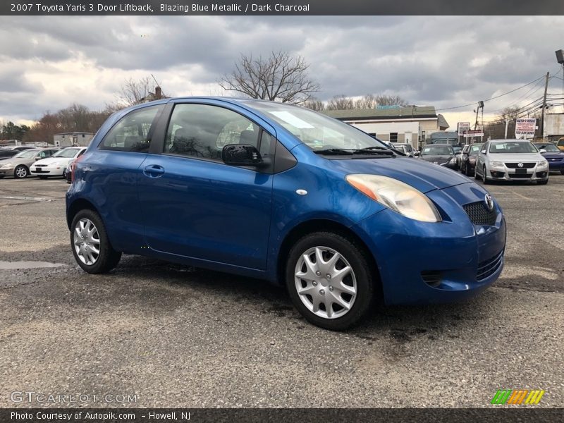 Blazing Blue Metallic / Dark Charcoal 2007 Toyota Yaris 3 Door Liftback