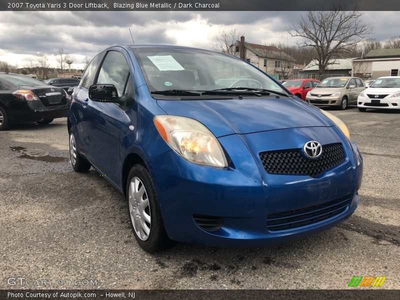 Blazing Blue Metallic / Dark Charcoal 2007 Toyota Yaris 3 Door Liftback