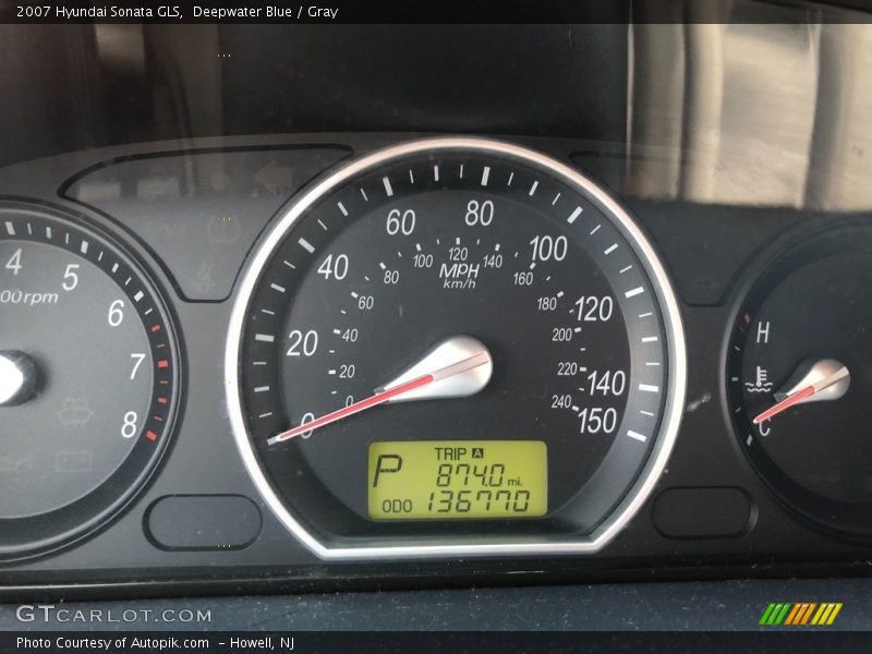 Deepwater Blue / Gray 2007 Hyundai Sonata GLS