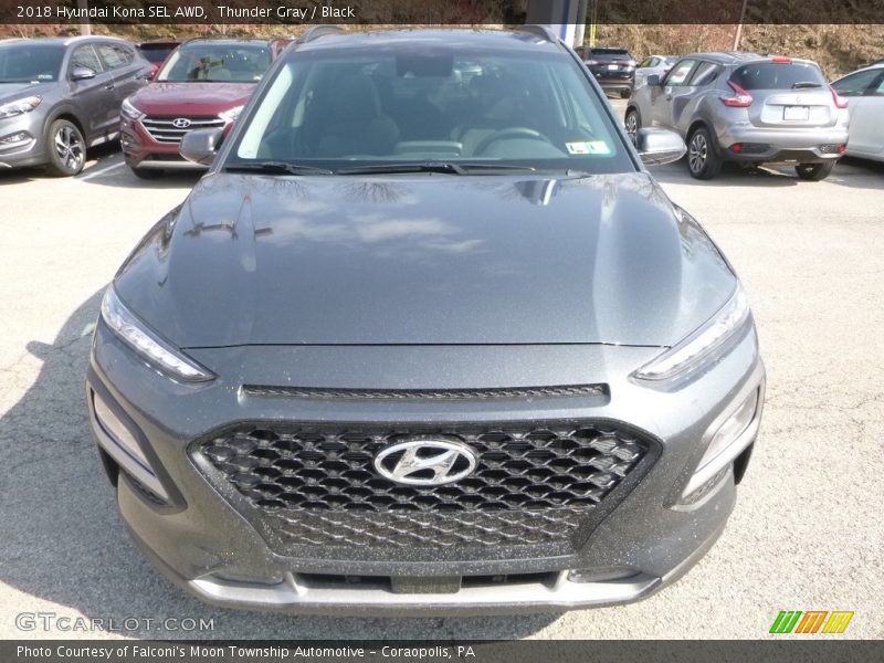 Thunder Gray / Black 2018 Hyundai Kona SEL AWD